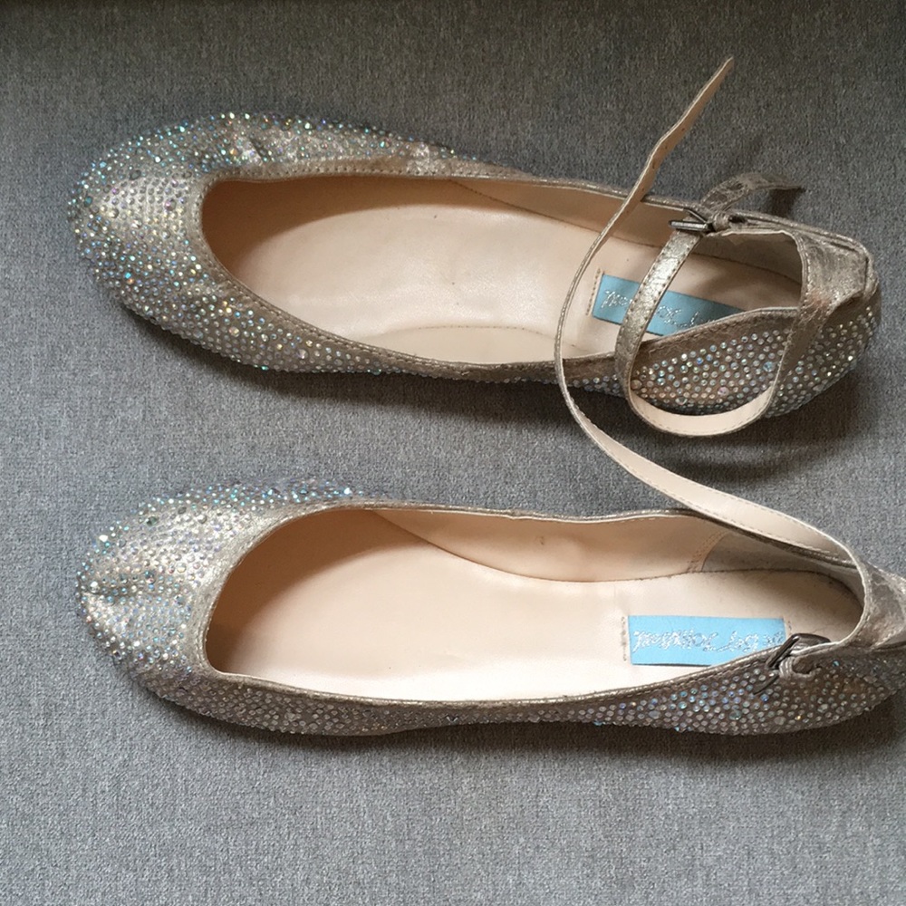 Betsy Johnson rhinestone flats